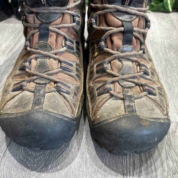 Keen Mens Targhee III Hiking Boot Size 9.5  Brown Leather Waterproof Mid Lace Up